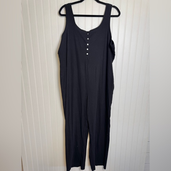 Old Navy black ribbed knit sleeveless jumpsuit size XL tall H46 - Picture 5 of 6